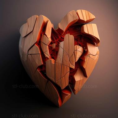 3D мадэль Цвет Сердца Разбитое Сердце (STL)